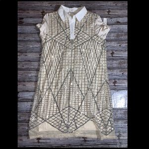 Nic.Nation collared metallic dress sz M